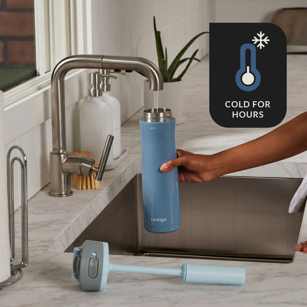 Contigo® Wells Chill Stainless Steel Filter Water Bottle with AUTOSPOUT® Straw Lid and Replacement Filter, 24 Oz